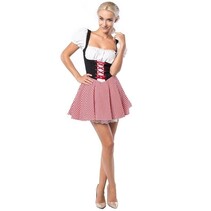 Dirndl Eva Rood/Zwart Kort