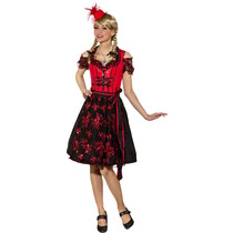 Tiroler Jurk Dirndl Rood/Zwart Edelweiss Deluxe