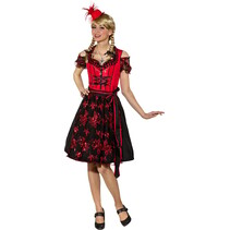 Tiroler Jurk Dirndl Rood/Zwart Edelweiss Deluxe