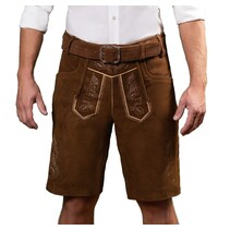 Lederhose Brixental Kastanje Bruin Kort (100% Leder)