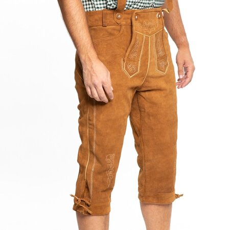 Lederhose Markus Lichtbruin Lang (100% Leder)