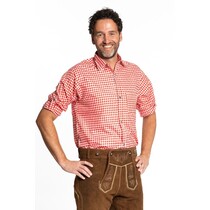 Trachtenhemd Lange Mouw Rood Geblokt Tirol