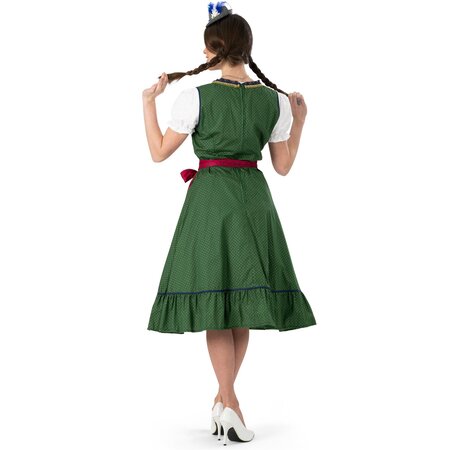 Traditionele Oktoberfest Dirndl Groen/Rood Kristin