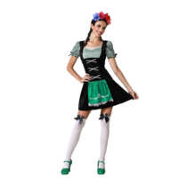 Tiroler Jurk Dames Zwart/Groen Lisa