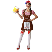 Tiroler Jurk Dames Bruin/Rood Lotte