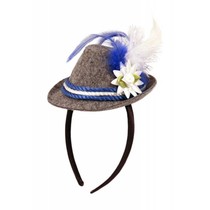 Tiara mini hoedje blauw oktoberfest