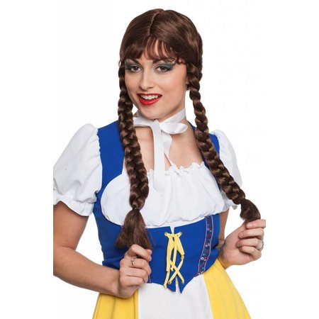 Oktoberfest pruik de luxe bruin