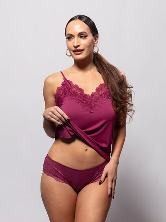 Pavone Lingerie Bamboo Hipster Guendalina Berry Wine