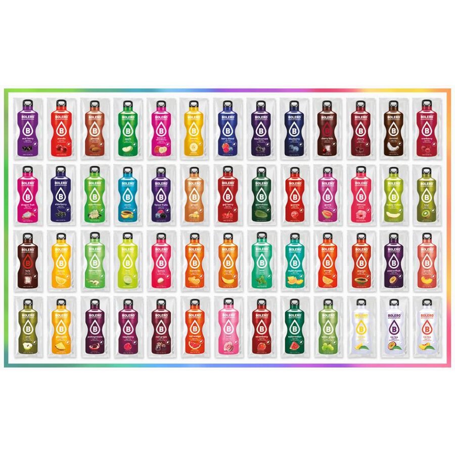 Paquete con 65 sabores hasta 128 litros