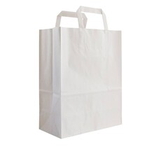Papieren tas wit 24 x 26 x 11- 1 kleur bedrukt