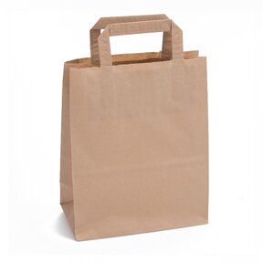 Papieren tas bruin 28 x 26 x 19- 2 kleuren bedrukt