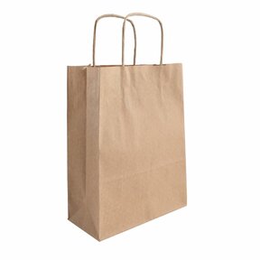 Papieren tas gedraaide handvat bruin 34 x 44 x 14 - 2 kleuren bedrukt