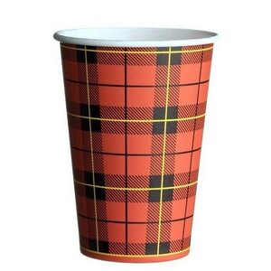 KURTT - Koffiebekers to go - 1500 stuks 1500 roerstaafjes - koffiebeker karton 'schotse ruit' - 7oz/180ml - 140mm - Drinkbeker - Koffiebeker - Kartonnen Beker - Wegwerpbeker - Papieren Beker