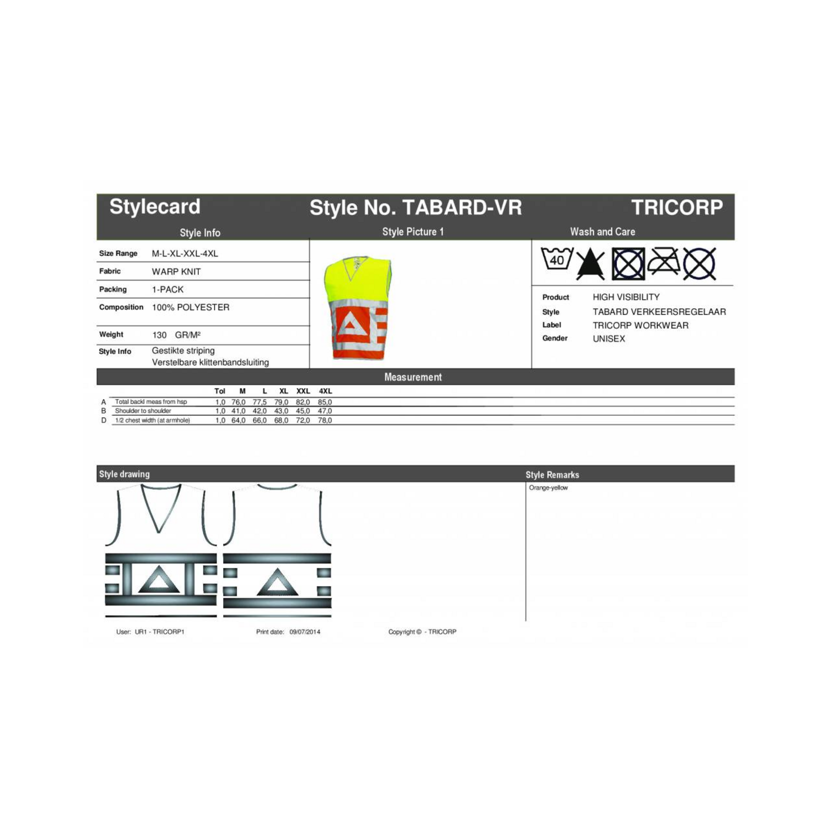 Tricorp Tabard verkeersregelaarvest van Tricorp