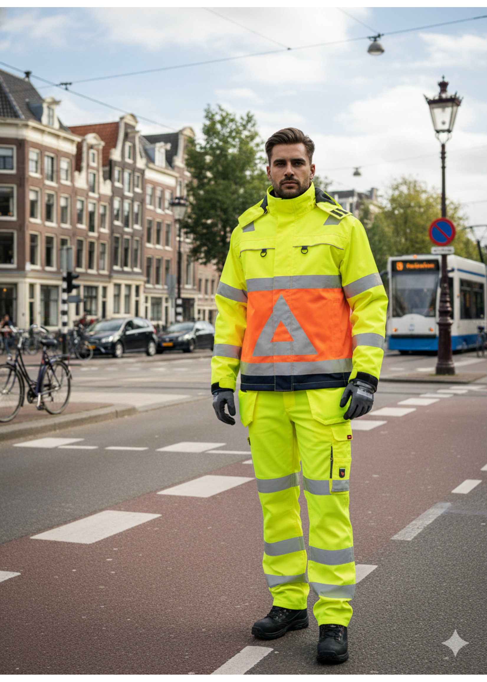 Huismerk Verkeerregelaarsparka Oxford RWS