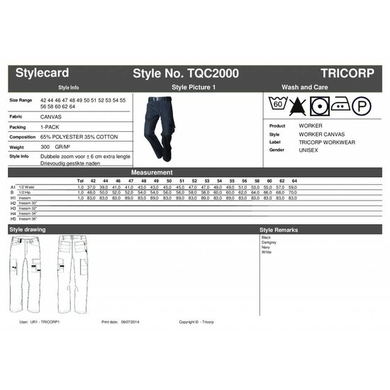 Tricorp Canvas Schildersbroek