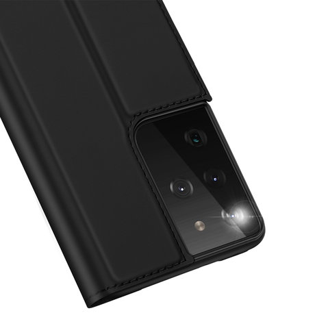 Dux Ducis Slim Softcase Booktype Samsung Galaxy S21 Ultra - Zwart (D)