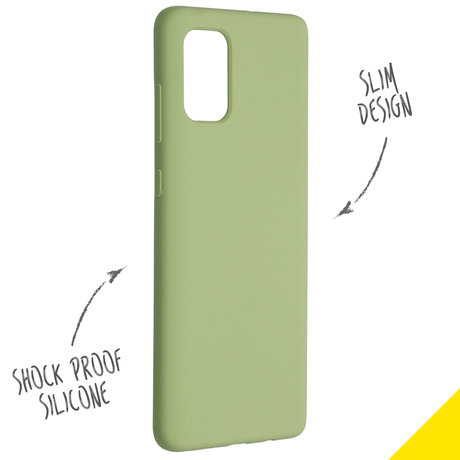Accezz Liquid Silicone Backcover Samsung Galaxy A71 - Groen (D)