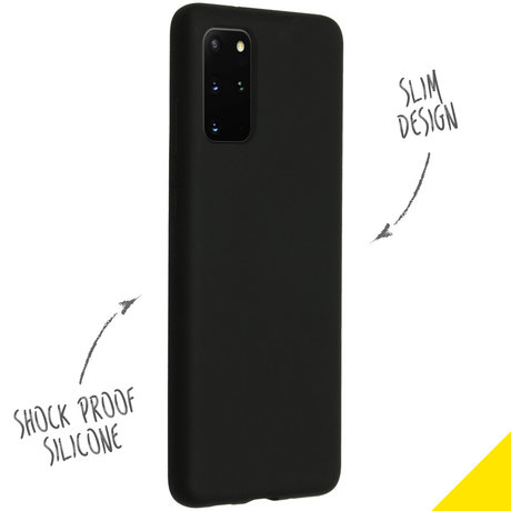 Accezz Liquid Silicone Backcover Samsung Galaxy S20 Plus - Zwart (D)