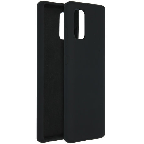 Accezz Liquid Silicone Backcover Samsung Galaxy A41 - Zwart (D)
