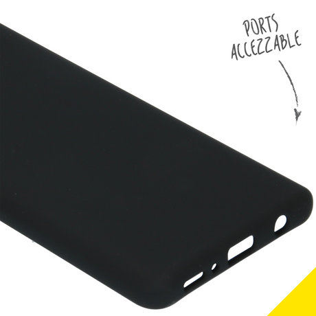 Accezz Liquid Silicone Backcover Samsung Galaxy A41 - Zwart (D)