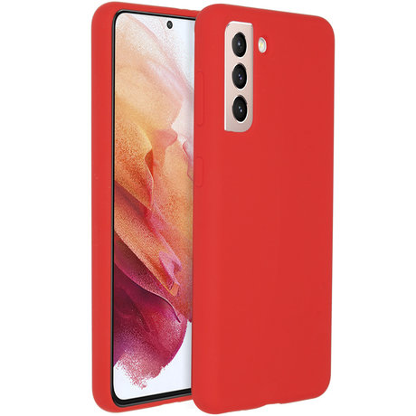 Accezz Liquid Silicone Backcover Samsung Galaxy S21 - Rood (D)