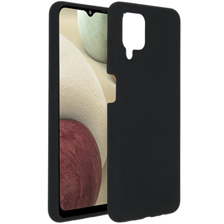 Accezz Liquid Silicone Backcover Samsung Galaxy A12 - Zwart (D)