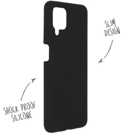 Accezz Liquid Silicone Backcover Samsung Galaxy A12 - Zwart (D)
