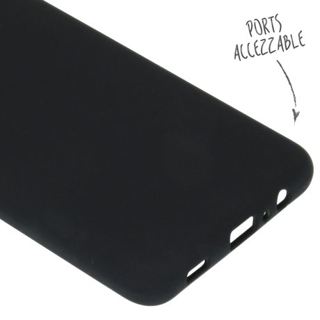 Accezz Liquid Silicone Backcover Samsung Galaxy A12 - Zwart (D)