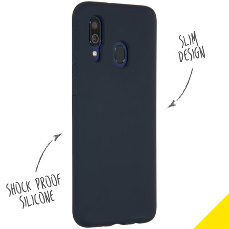 Accezz Liquid Silicone Backcover Samsung Galaxy A40 - Blauw (D)