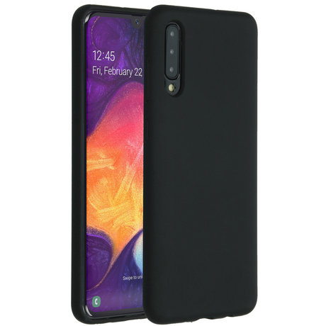 Accezz Liquid Silicone Backcover Samsung Galaxy A50 / A30s - Zwart (D)