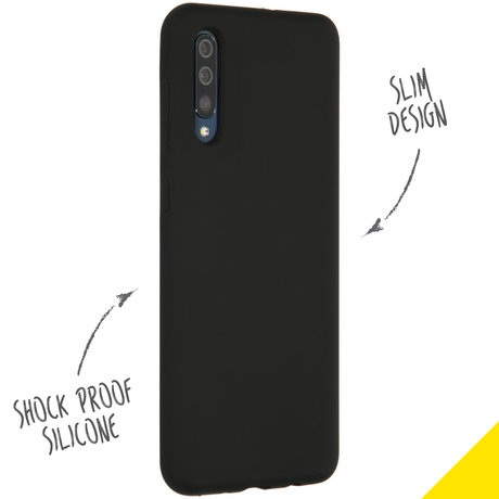 Accezz Liquid Silicone Backcover Samsung Galaxy A50 / A30s - Zwart (D)