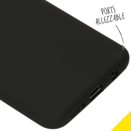Accezz Liquid Silicone Backcover Samsung Galaxy A50 / A30s - Zwart (D)