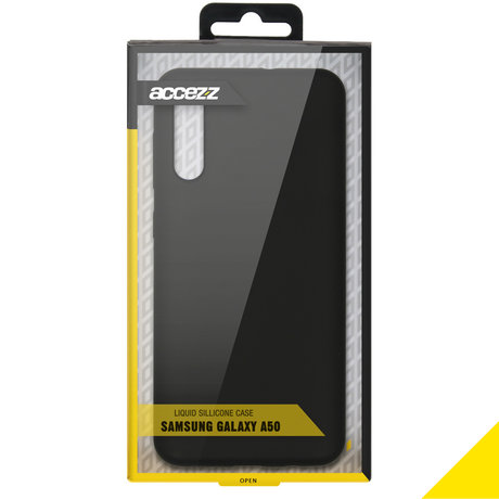 Accezz Liquid Silicone Backcover Samsung Galaxy A50 / A30s - Zwart (D)