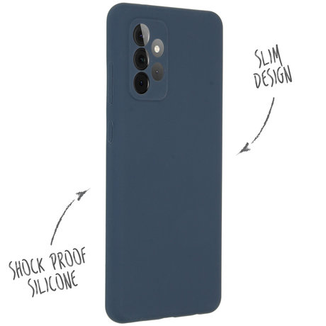 Accezz Liquid Silicone Backcover Samsung Galaxy A72 - Donkerblauw (D)