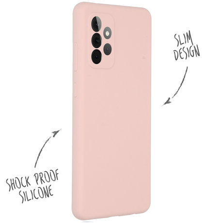 Accezz Liquid Silicone Backcover Samsung Galaxy A72 - Roze (D)