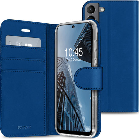 Accezz Wallet Softcase Booktype Samsung Galaxy S21 FE - Donkerblauw (D)