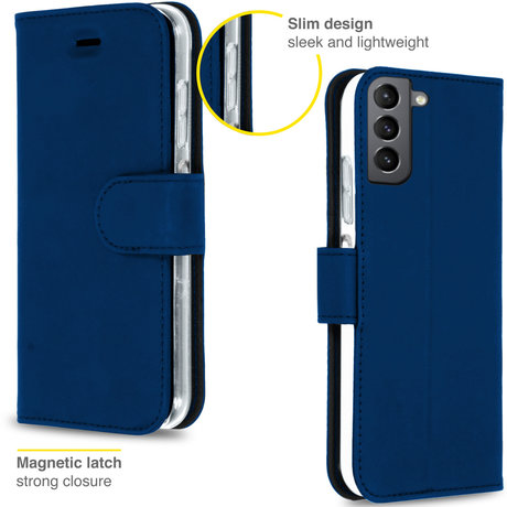 Accezz Wallet Softcase Booktype Samsung Galaxy S21 FE - Donkerblauw (D)