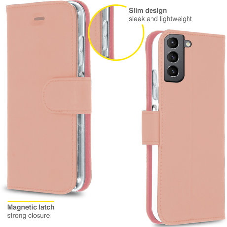 Accezz Wallet Softcase Booktype Samsung Galaxy S21 FE - Rosé Goud (D)