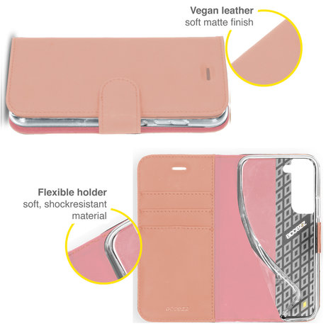 Accezz Wallet Softcase Booktype Samsung Galaxy S21 FE - Rosé Goud (D)