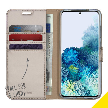 Accezz Wallet Softcase Booktype Samsung Galaxy S20 - Goud (D)