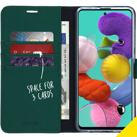 Accezz Wallet Softcase Booktype Samsung Galaxy A51 - Groen (D)