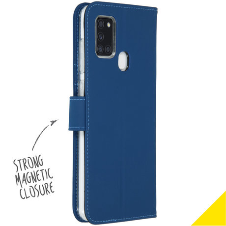 Accezz Wallet Softcase Booktype Samsung Galaxy A21s - Blauw (D)