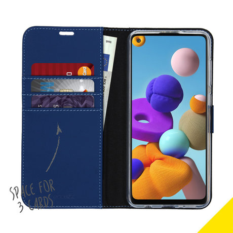 Accezz Wallet Softcase Booktype Samsung Galaxy A21s - Blauw (D)
