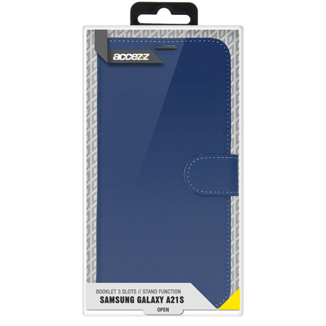 Accezz Wallet Softcase Booktype Samsung Galaxy A21s - Blauw (D)