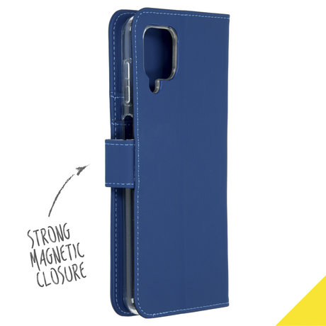 Accezz Wallet Softcase Booktype Samsung Galaxy A12 - Donkerblauw (D)
