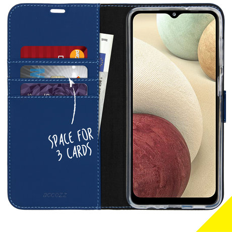 Accezz Wallet Softcase Booktype Samsung Galaxy A12 - Donkerblauw (D)