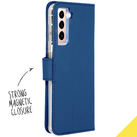 Accezz Wallet Softcase Booktype Samsung Galaxy S21 - Donkerblauw (D)