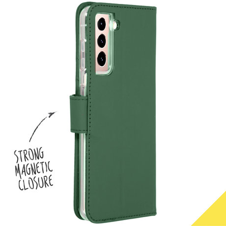 Accezz Wallet Softcase Booktype Samsung Galaxy S21 - Groen (D)