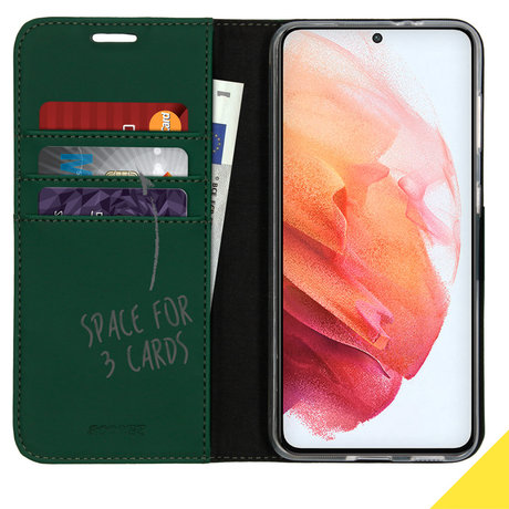 Accezz Wallet Softcase Booktype Samsung Galaxy S21 - Groen (D)